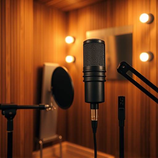 Neumann U87 microphone in the recording booth at SoundVerse Studios